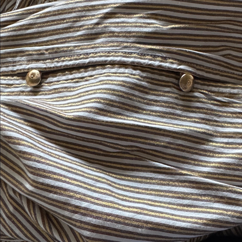 LOFT Cream and Black‎ Striped Peasant Blouse - Picture 11 of 12